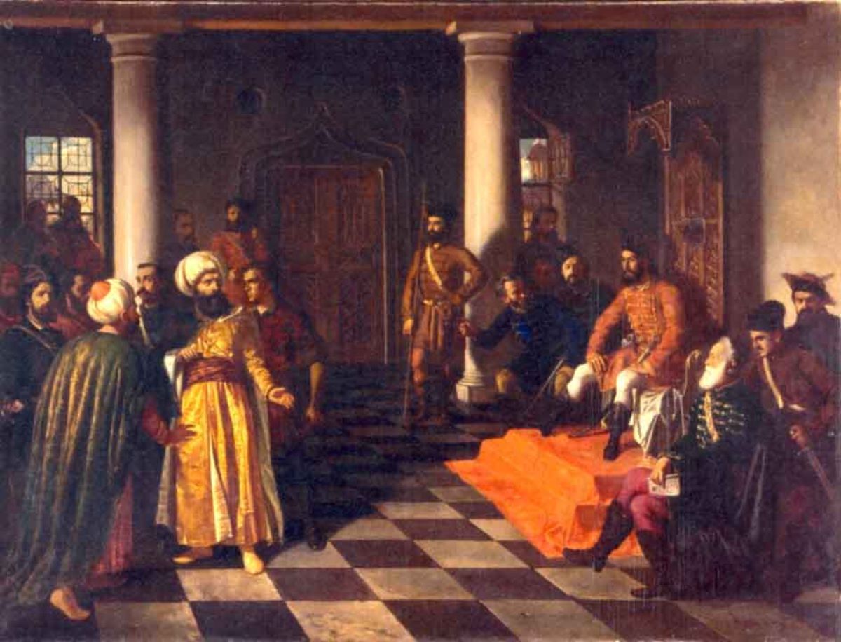 Vlad the Impaler and the Turkish Envoys. Artist: Theodor Aman